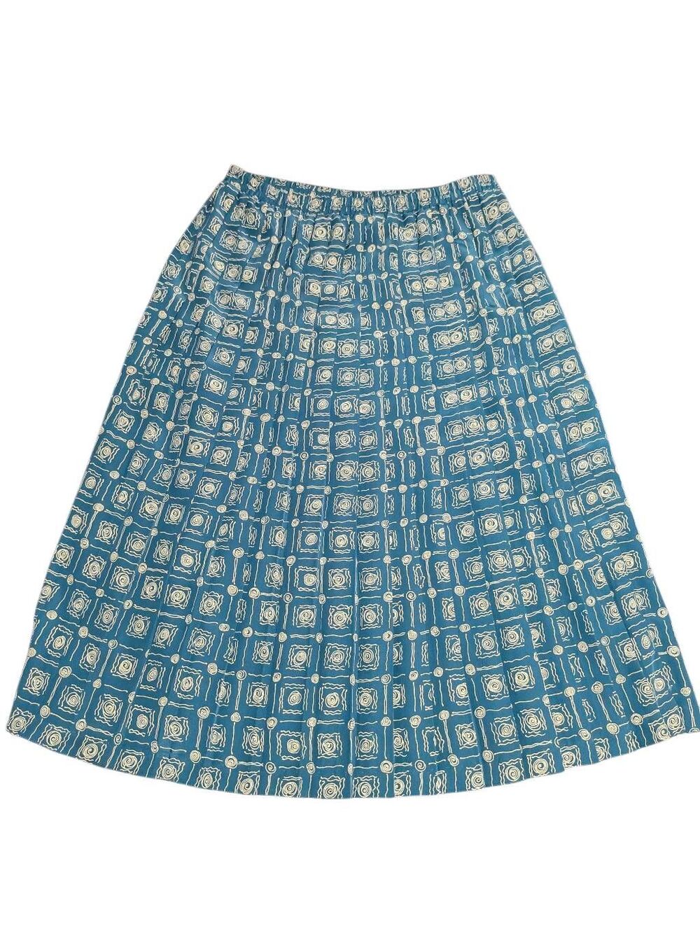 Vintage Leslie Fay Knife Pleat Geometric Pattern Skirt Women's 16